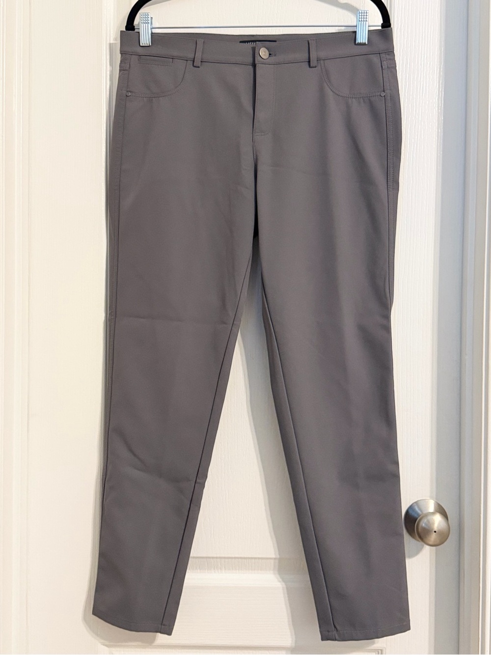 Lafayette 148 Shale Gray Mercer Skinny Stretch Tailored Work Dress Pants Sz 10